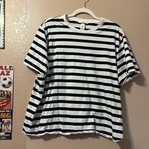 H&M Black and White Striped Tee